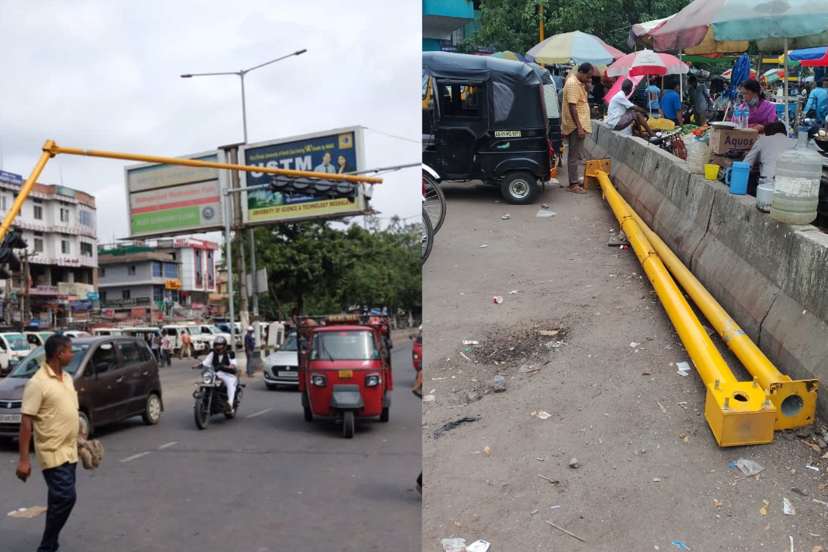 Guwahati Newly Installed Traffic Light At Six Mile Topples